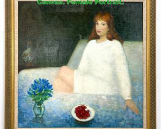 Lot 1639 Marat Samsonov Oil Painting on Canvas. Female Portrait. 