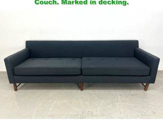 Lot 1505 Edward Wormley Dunbar Sofa Couch. Marked in decking. 