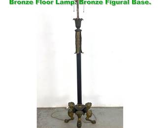 Lot 1571 Vintage Classical revival Empire Bronze Floor Lamp. Bronze Figural Base. 