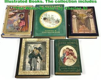 Lot 1810 5pcs Jessie Wilcox Smith Illustrated Books. The collection includes The WaterBabies by Charles Ki