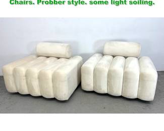 Lot 1566 Pair Contemporary Modern Lounge Chairs. Probber style. some light soiling. 