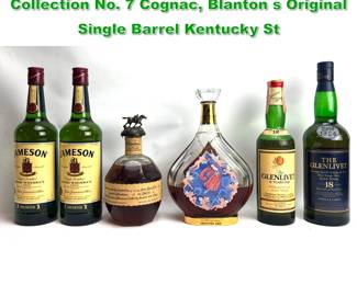 Lot 1959 6pcs Bottles Courvoisier Erte Collection No. 7 Cognac, Blanton s Original Single Barrel Kentucky St