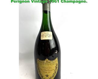 Lot 1963 Moet and Chandon Cuvee Dom Perignon Vintage 1961 Champagne.
