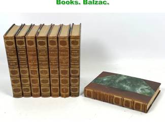 Lot 1824 8pcs French Leather Bound Books. Balzac. 