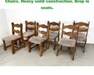 Lot 1492 Set 6 Belgium Razor Back Dining Chairs. Heavy solid construction. Drop in seats. 