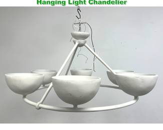 Lot 1427 Modernist White Six Shade Hanging Light Chandelier