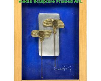 Lot 1837 Anna Andreadi Framed mixed media Sculpture Framed Art.