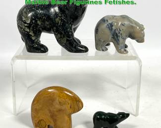 Lot 1738 4pcs Inuit Hand Carved StoneMarble Bear Figurines Fetishes. 