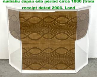 Lot 1758 Antique kimono Noh over robe with nuihaku Japan edo period circa 1800 from receipt dated 2006, Lond