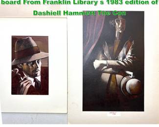 Lot 1673 2pc GARY KELLEY paintings on board From Franklin Library s 1983 edition of Dashiell Hammett The Con