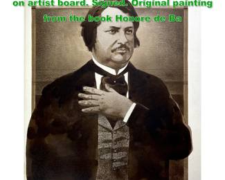 Lot 1643 ROY ANDERSEN Portrait painting on artist board. Signed. Original painting from the book Honore de Ba