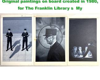 Lot 1642 3pc CHRISTOPHER ZACHAROW Original paintings on board created in 1980, for The Franklin Library s My