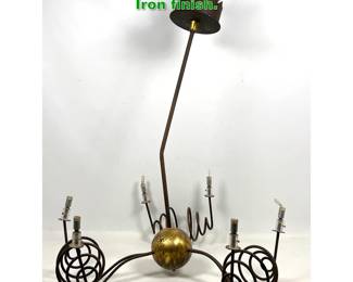 Lot 1431 Artistic Modern Chandelier Gilt and Iron finish. 