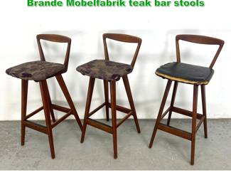 Lot 1495 Set 3 Henry Rosengren Hansen for Brande Mobelfabrik teak bar stools