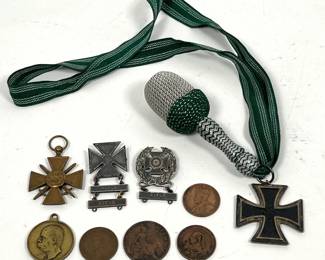 Lot 1699 10pcs Military Metals and coins. 