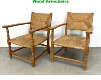 Lot 1484 Pair French Rush TurnedWood Armchairs