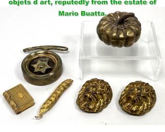 Lot 1692 6pc bronze and brass boxes and objets d art, reputedly from the estate of Mario Buatta.