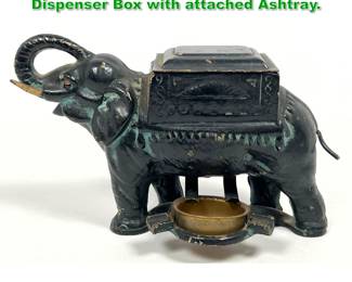 Lot 1734 Cast Iron Elephant Form Cigarette Dispenser Box with attached Ashtray. 