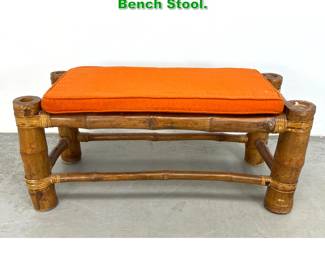 Lot 1511 Mid Century Modern Bamboo Bench Stool. 