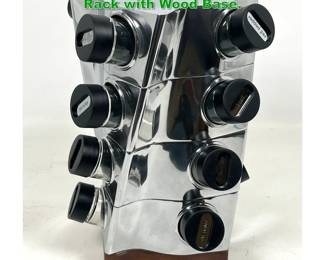 Lot 1871 Nambe Sculptural Twist Spice Rack with Wood Base. 