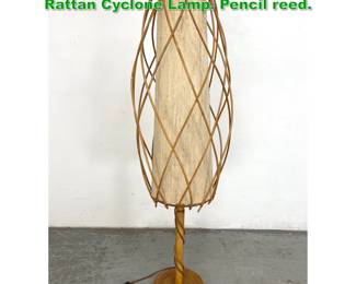 Lot 1442 Tall Mid Century Modern Italian Rattan Cyclone Lamp. Pencil reed. 