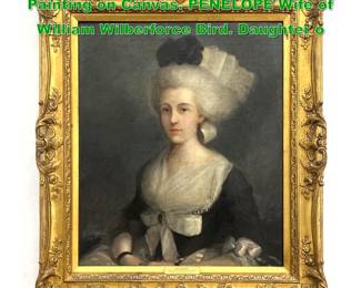 Lot 1647 18th Century John Opie Oil Painting on Canvas. PENELOPE Wife of William Wilberforce Bird. Daughter o