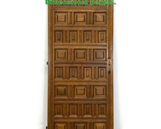 Lot 1482 Brutalist Dutch Heavy Wood Door. Dimensional panels.