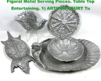 Lot 1873 5pc ARTHUR COURT and others Figural Metal Serving Pieces. Table Top Entertaining. 1 ARTHUR COURT Tu