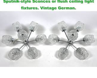 Lot 1412 Pair of MidCentury Modern Sputnikstyle Sconces or flush ceiling light fixtures. Vintage German. 