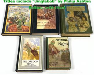 Lot 1809 5pcs N.C. Wyeth Illustrated Books. Titles include Jinglebob by Philip Ashton Rollins, with illust