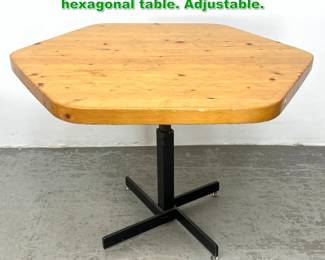 Lot 1439 Charlotte Perriand for Les Arcs hexagonal table. Adjustable. 