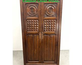 Lot 1476 Tall French Art Deco 2 Door Cabinet Linen Press. 