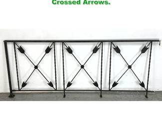 Lot 1550 Iron Regency Style Railing with Crossed Arrows. 