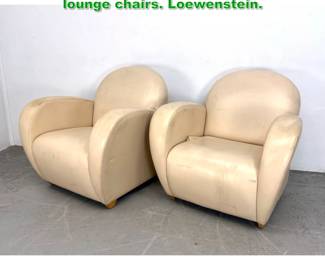 Lot 1529 Pair Art Deco style Naugahyde lounge chairs. Loewenstein. 