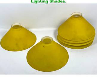 Lot 1854 Set 6 Vintage Yellow Glass Lighting Shades. 