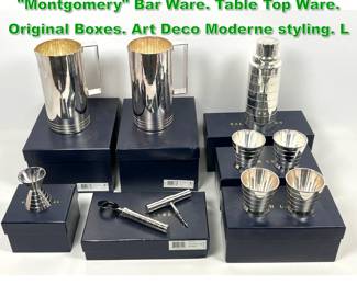 Lot 1862 10pc RALPH LAUREN Montgomery Bar Ware. Table Top Ware. Original Boxes. Art Deco Moderne styling. L