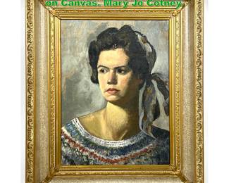 Lot 1636 Florence Stewart Portrait Painting on Canvas. Mary Jo Cotney. 
