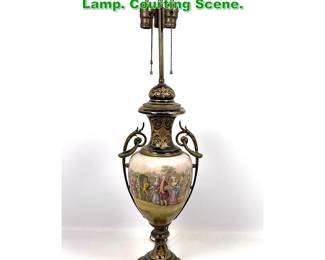 Lot 1608 French Sevres Porcelain Table Lamp. Courting Scene. 