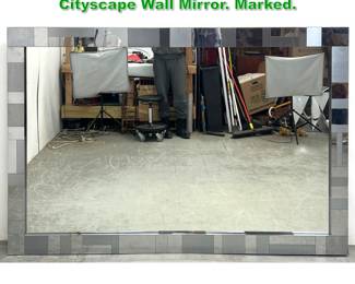 Lot 1562 Extra Large Original Paul Evans Cityscape Wall Mirror. Marked. 