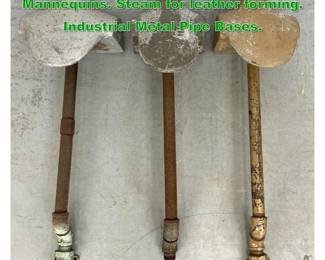 Lot 1415 3pc Metal Chest Form Mannequins. Steam for leather forming. Industrial Metal Pipe Bases. 