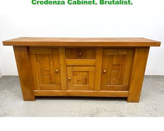 Lot 1471 Vintage French Elmwood Sideboard Credenza Cabinet. Brutalist. 