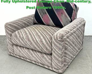 Lot 1510 Milo Baughman Thayer Coggin Fully Upholstered Lounge Chair. Midcentury, Post Modern 1980s. 