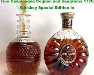 Lot 1952 2 Bottles. Remy Martin XO Special Fine Champagne Cognac and Seagrams 1776 Whiskey Special Edition in