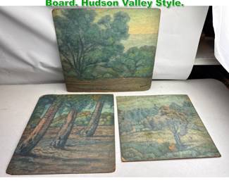 Lot 1665 B.I. Gordon Pastel Painting on Board. Hudson Valley Style. 