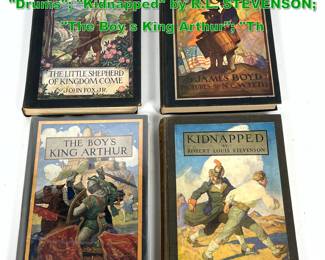 Lot 1819 4 N.C. WYETH Illustrated Books. Drums Kidnapped by R.L. STEVENSON The Boy s King Arthur Th