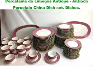 Lot 1751 91pc Philippe Deshoulieres Porcelaine de Limoges Antiope Antioch Porcelain China Dish set. Dishes.