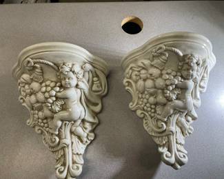 Pair of Italian porcelain sconces