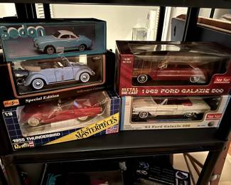 Model Cars, 1955 Thunderbird Model Car, 1963 Ford Galaxie 500 Model Car, Volkswagen Cabriolet Model Car