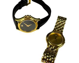 2 Ladies Gold Tone Movado Watches