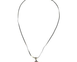 14kt Yellow Gold 2 Large Diamonds Necklace
